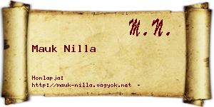 Mauk Nilla névjegykártya